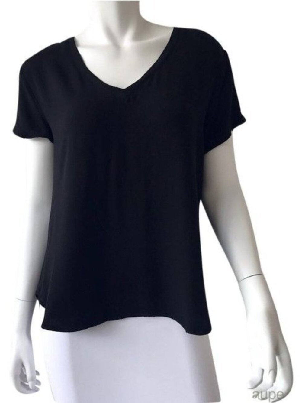 Cloth & Stone Black V-Neck Hi-Low Top Soft Rayon Fabric